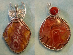 Wonderstone mookaite pendants