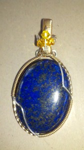 Lapis lazuli wire wrapped cabochon