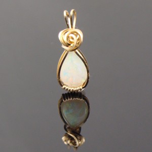 Wire wrapped opal