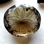 flower intaglio smoky quartz
