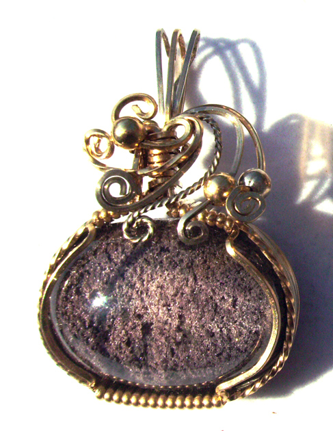 wire wrapped garden quartz pendant by Dale Cougar Armstrong
