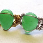 bright aventurine in wire wrapped rings