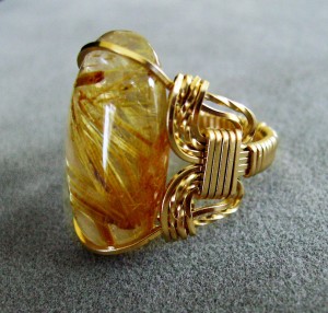 rutilated quartz ring