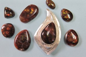 fire agate stones from Mildred Schiff's collection