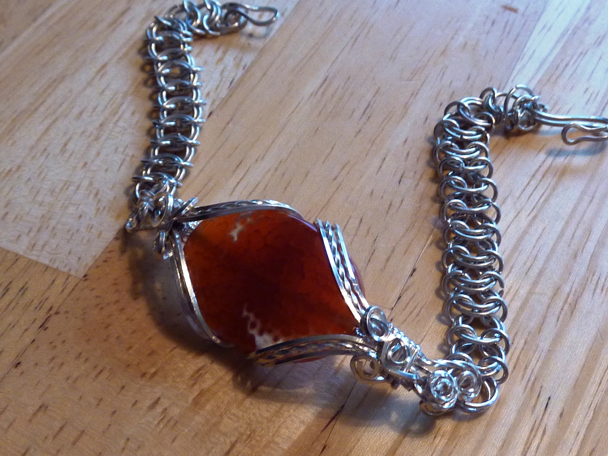 Carnelian Chainmaille Bracelet by JMG Creations