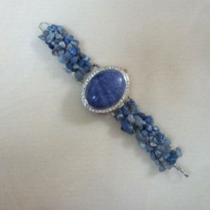 Wire wrapped sodalite watch band
