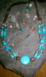 turquoise necklace and earrings set