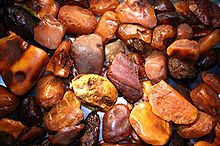 Unpolished amber stones